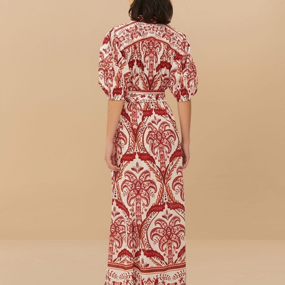 NWT Farm Rio Tropical Cameo Belted Maxi Dress - Picture 5 of 12